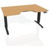 Pracovný stôl Motion Ergo, PO, 3S, 140x61-128x90 cm, buk/čierna
