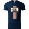 Retro kazeta - pruhy - Tričko z organickej bavlny - 3XL ( Tmavomodrá (veľmi tmavá - skoro čierna) )