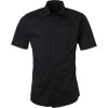 James & Nicholson Košile JN 680, popelínová, krátký rukáv COT02068000213-black 3XL Černá