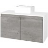 Dreja Skrinka pod umývadlo VISIT SZD2 90 (umývadlo Gladi) - N01 Biela lesk / Úchytka T34 - nerez / D01 Betón / Stred