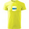 Turistická značka - modrá - Klasické pánske tričko vyššej gramáže - 3XL ( Neonová žltá )