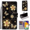 Knižkové puzdro Trendy Cross case Zlaté kvety – Samsung Galaxy A13