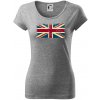 Britská vlajka stará - Dámske tričko Pure - 2XL ( Tmavosivý melír )