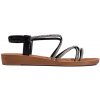 Shelvt Slip-on black sandals with cubic zirconia hnedá 36 Shelvt 0000296577408