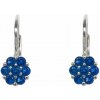 Strieborné náušnice modré kvetinky