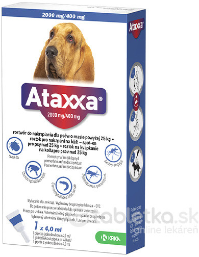 Ataxxa spot-on Dog XL nad 25 kg 2000/400 mg 1 x 4 ml