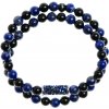Glosery wrap náramok zdobený krištáľmi od Swarovski®, lapis lazuli a lesklý / matný čierny achát 6-8mm Farba prvkov: čierna, Obvod zápästia: XXL 20 cm, Veľkosť / typ korálok: 8mm / matný achát
