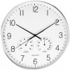 SEGNALE SEGNALE Nástenné hodiny s teplomerom a vlhkomerom 38 cm strieborný rám