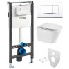 Mereo WC set - Smart flush rimless WC oblé, modul pre sadrokartón, biele hranaté tlačidlo MM02NSETRT520