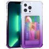 AppleKing dvojfarebný transparentný kryt s kapsou na kartu pre iPhone 13 Pro Max - fialový - možnosť vrátiť tovar ZADARMO do 30tich dní