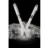 Guľôčkové pero Crystals from SWAROVSKI biele s bielymi kryštálmi v strede tela 14cm