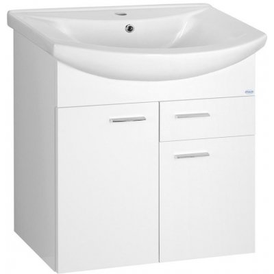 AQUALINE - ZOJA umývadlová skrinka 61,5x74x32cm, 2x dvierka, 1x zásuvka, biela 51065A