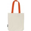 Neutral Nákupná taška s farebnými uškami z organickej Fairtrade bavlny - Prírodná / oranžová