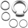 Šperky eshop - Oceľový piercing, lesklý hladký kruh v striebornom farebnom prevedení PC01.15 - Priemer: 8 mm