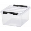 Úložný box, plastový, 2 l, čierne úchytky, SMARTSTORE Classic 2, priehľadný