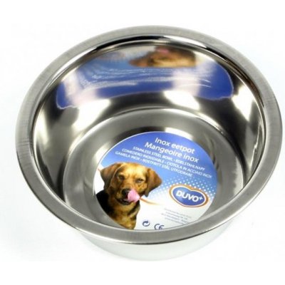 DUVO+ Inox nerezová priemer 21 cm 1890 ml: klasícká miska pre psy a mačky bez protišmyku