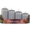 EMOCIO Advent Candle adventné strieborné 4ks