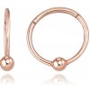 MINET Zlaté náušnice krúžky z ružového zlata s guličkou Au 585/1000