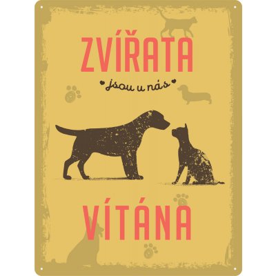 Postershop Plechová ceduľa: Zvířata vítána - 30x40 cm