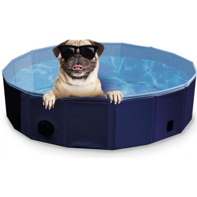 Bazén s krytom pre psov M v modrej farbe Ø120x30 cm