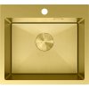 Mexen Solix, 1-komorový nerezový drez 500 x 450 mm, brúsená zlatá, vzor voština, 6402501000-55HC
