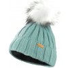 Bontis Rebrovaná dámska čiapka s kožušinovým brmbolcom - Mätová | uni