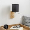 Brilagi Brilagi - LED Nástenná lampa NUBILA WOOD 1xE27/25W/230V + LED/3W dub/čierna BG1565N + záruka 3 roky zadarmo + záruka 3 roky zadarmo