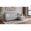 Rohová rozkladacia sedačka OTYLIA svetlosivá - CREMONA 81 - boucle látka