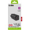 SBS SBS - Cestovný adaptér Mini USB-C, GaN, 65 W, PD, čierna, čierna TETRGAN1C65W