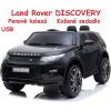 JOKO Elektrické autíčko Land Rover Discovery, penové kolesá, kožené sedadlo, USB, čierne