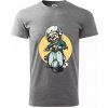 Skúter rebel - Klasické pánske tričko vyššej gramáže - 4XL ( Tmavosivý melír )