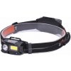 Solight LED čelové nabíjacie svietidlo 3 W + COB150 + 60 lm Li-ion WN30