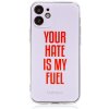 AppleMix Kryt BABACO pre Apple iPhone 12 mini - gumový - Your hate is my fuel - ružový