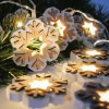 Bestent Svetielka na baterky drevené 10LED 1,65m teplá biela Snowflake