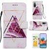 Peňaženkové kožené puzdro PAINTED na Xiaomi Redmi Note 10 Pro - Three-color Marble