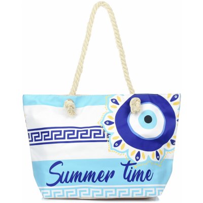 Versoli T61 plážová taška Summer Time s potlačou bielo modrá