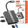Zenwire USB HUB Hub USB-C 7v1 adaptér USB 3.0 HDMI 4K 60Hz DisplayPort Gigabit RJ-45 1000M BS-HP706