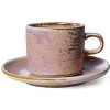 HKLIVING Rustikálne modrá porcelánová šálka s tanierikom Chef - Ø 8*6,5 cm / 220 ml - HKLIVING