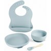 Lulaby silikónová jedálenská sada s prísavkou 4 dielna Pastel Blue