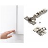 Interex Záves pre bezúchytkové otváranie naložený CLICK PUSH s podložkou 3D / Nikel Na samorezné skrutky