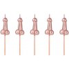 Tortové sviečky penis rosegold 5 ks