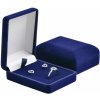 Jantario krabička na náušnice a prsteň modrá zamatová 6,0 x 7,5 x 3,0 cm 101041