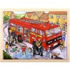 Bigjigs Toys Drevené puzzle hasiči 24 dielikov