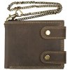 Impex Ochrana RFID peňaženka pre motorkárov / peňaženka pre truckerov s dvojitým prešívaním Buffalo Hunter koža tmavohnedá