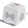 EMOS SK s.r.o. Predlžovací kábel - kocka 2 m / 2 zásuvky / biely / 2×USB-A + 1×USB-C+Qi / 1,5 mm2 - P0212
