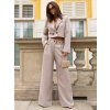 Factory Elegantný dámsky komplet RUE PARIS – krátke sako a nohavice Farba: Bežová, Veľkosť: L/XL