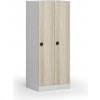 Šatníková skrinka S1 znížená, 2 oddiely, 1500 x 600 x 500 mm, kódový zámok, laminované dvere, dub prírodný