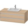 Duravit Ketho skrinka 120x55x49.6 cm závesná kúpeľňová skrinka pod umývadlo dub KT675603030