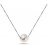 iZlato Forever Náhrdelník ku krku v bielom zlate s perlou 6 mm, 14K IZ27616A