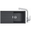 FRANKE SETT117Č tectonitový drez 1000x500 mm S2D 611-100 Čierna+batéria FS 3230.031 Chróm FRA 143.0687.342
